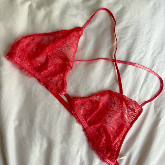 Free People Pink Lace Triangle Bra - Picture 1 of 5